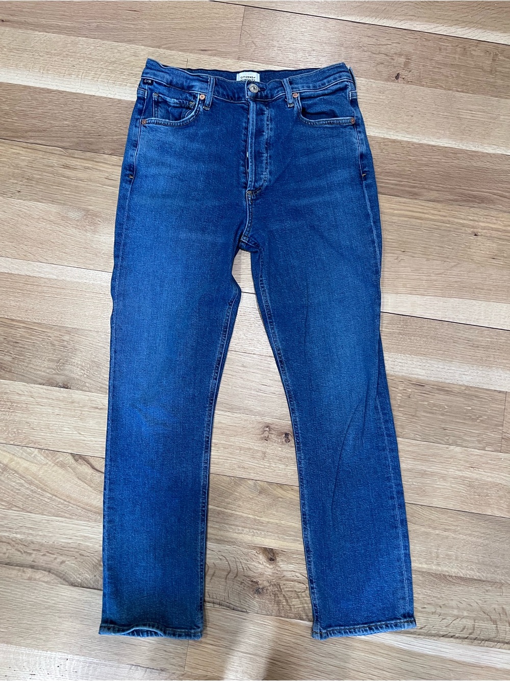 Citizens Of Humanity High-Rise Slim Jeans in Blue Wash